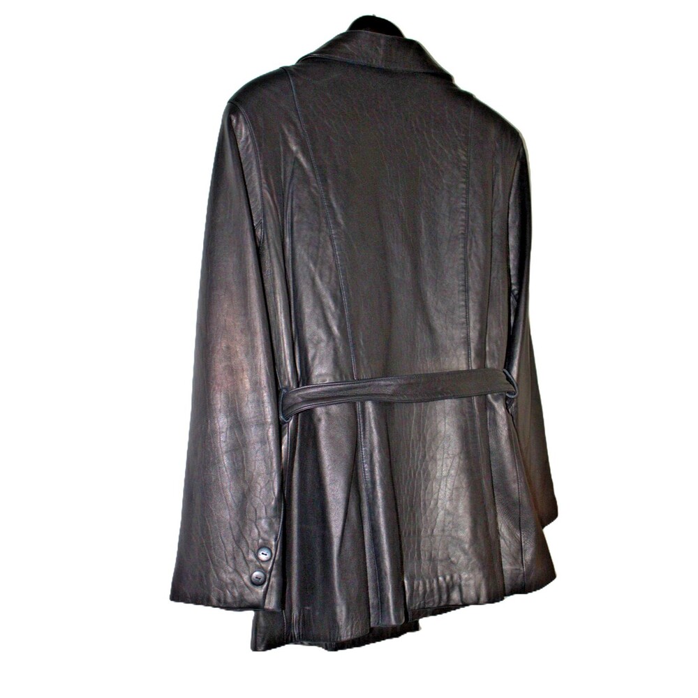 Juliet Michelle by Adler Women's Large Lambskin Leather Jacket Black Luxury - Picture 6 of 14